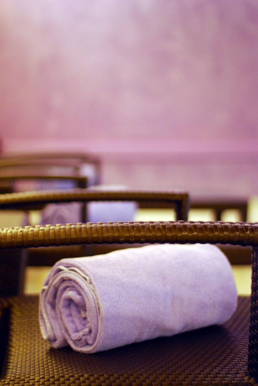 spa, napkin, relaxation, massage, glow, purple, lavender, drink